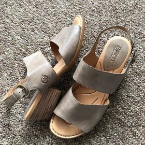Born, leather sling back sandals